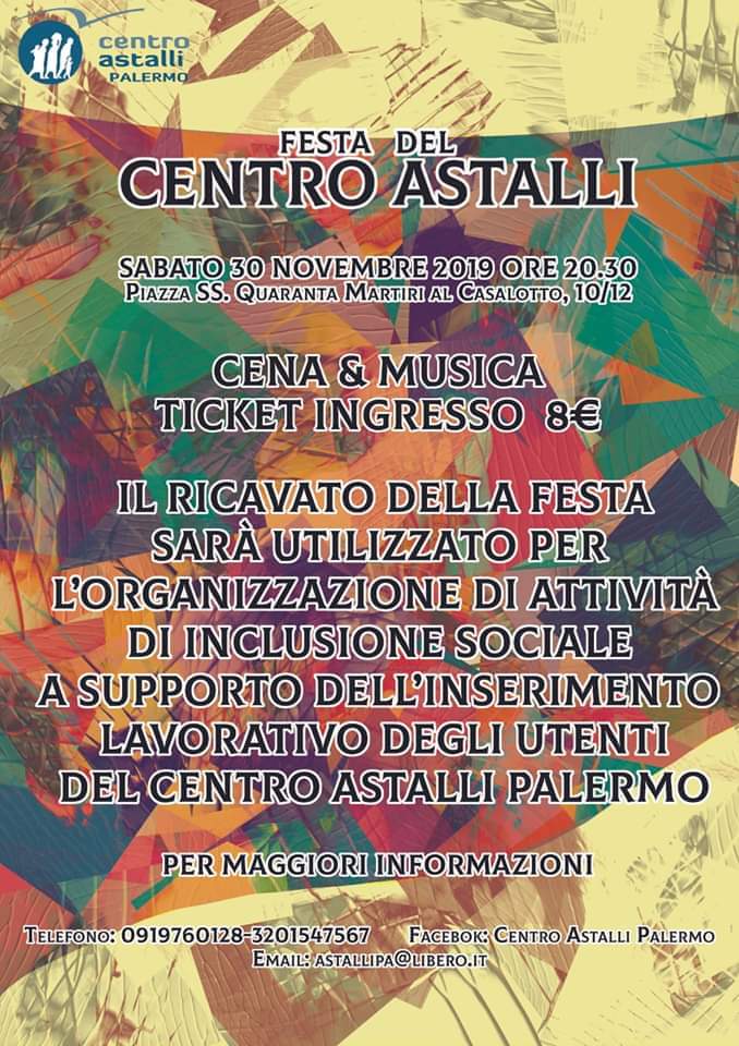 30 Novembre Festa del Centro Astalli Palermo