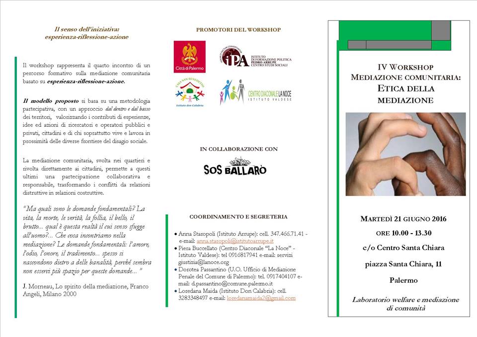 IV Workshop sulla mediazione comunitaria