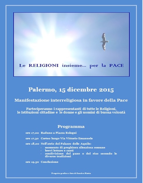 “Le religioni insieme… per la pace”. Il 15 dicembre una preghiera interreligiosa per celebrare la sacralità della vita e la tolleranza